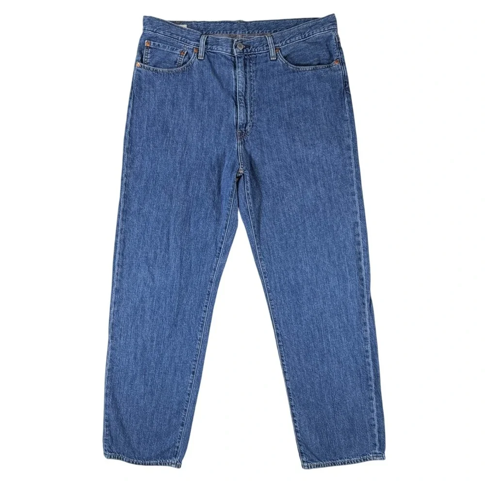 Levis Premium LOT 568 LOOSE STRAIGHT Big E Jeans Cotton Linen Denim Mens 36x32
